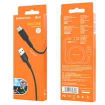 Кабель USB Borofone BX30m (MicroUSB, 1м, силиконовый, черный)
