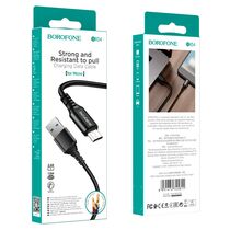 Кабель USB Borofone BX54m Ultra bright (MicroUSB, 1м, плетеный, черный)
