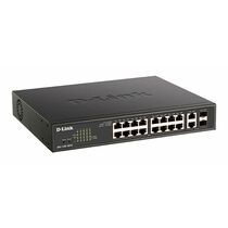 Управляемый PoE-коммутатор 18 портов D-Link DGS-1100-18PV2 (16х1Гбит/ с, 2хRJ45/ SFP, 16хPoE, PoE‑бюджет 130 Вт) 2 уровня