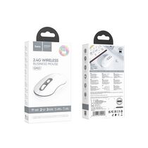 Мышь HOCO GM21 Platinum беспроводная, USB, белый/ серый (6931474790958)