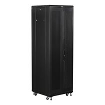 Шкаф серверный Lanmaster (TWT-CBB-42U-8X10-G1) напольный 42U 800x1000мм пер.дв.стекл задн.дв.двуст. 2 бок.пан. 800кг черный IP20
