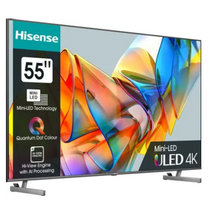 Телевизор 55" HISENSE 55U6KQ Mini LED, 4K Ultra HD, 60 Гц, 2х10 Вт,  серый
