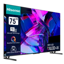 Телевизор 75" HISENSE 75U7KQ Mini LED, Smart TV, 4K Ultra HD, 120 Гц, тюнер DVB-T/ T2/ C/ S/ S2, HDMI х4, USB х2, 2х20 Вт,  темно серый