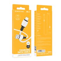 Кабель USB Borofone BX84i Rise (Lightning, 1м, пластик, белый)