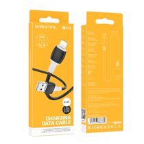 Кабель USB Borofone BX84i Rise (Lightning, 1м, пластик, черный)
