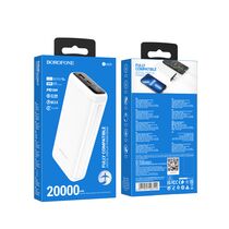 Внешний аккумулятор 20000mAh Borofone BJ42A Speed, USB x1, Type-C PD20 x1, QC3.0, пластик, белый