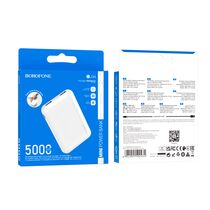 Внешний аккумулятор 5000mAh Borofone BJ34 Creed, USB x2, пластик, белый