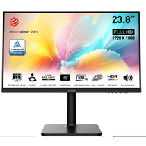 Монитор MSI 23.8" Modern MD2412P черный (IPS, 1920х1080, 100 Гц, 1 ms, 300 cd/ m2, 1000:1, audio: 2х3 Вт, HDMIх1)