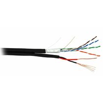 Кабель Cu FTP, Внешний с силовым кабелем, 4x2x0.48 + 2x0.75, бухта 305м., Cat5e, NetLan (EC-UF004-5E-PC075-PE-BK)
