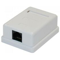 Розетка компьютерная RJ-45 CAT5e, внешняя, одинарная, NetLan (EC-UWO-1-UD2-WT-10) Упаковка 10 штук