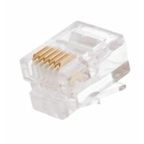Коннектор RJ-12 Cat3, 3 микрона, неэкранированный, NetLan, упаковка 1000 шт (10x100 шт) (EC-UP6P6C-UC-003-TR-1000)