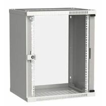 Шкаф настенный телекоммуникационный 19" 15U, Ш600xВ715xГ450, передняя дверь - стекло, серый ITK (LWE3-15U64-GF)