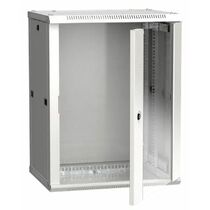 Шкаф настенный телекоммуникационный 19" 18U, Ш600xВ900xГ450, передняя дверь - стекло, серый ITK (LWR3-18U66-PF)
