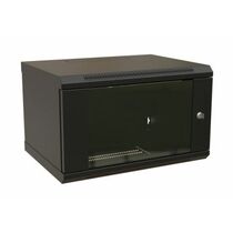 Шкаф настенный телекоммуникационный 19" 09U, Ш600*В500*Г450, передняя дверь - стекло, черный WRline (WR-TW-0945-GP-RAL9004)