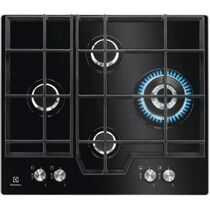 Газовая варочная панель Electrolux KGG6456K черный (конфорок -  4 шт, панель - закаленное стекло, Wok - есть)