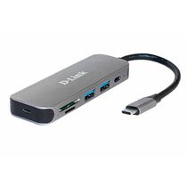Разветвитель с 2 портами USB 3.0, 1 портом USB Type-C, слотами для карт SD и microSD и разъемом USB Type-C (DUB-2325)