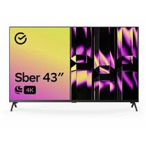 Телевизор 43" SBER SDX-43U4126 DLED, Smart TV (Салют ТВ), 4K Ultra HD, 60 Гц, T/ T2/ C/ S/ S2, HDMI х3, USB х2, звук 16 Вт, чёрный