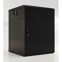 Шкаф настенный телекоммуникационный 19" 06U, Ш600*В367*Г450, передняя дверь - металл, черный Hyperline (TWB-0645-SR-RAL9004)