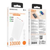 Внешний аккумулятор 10000mAh Borofone BJ56 Graceful, USB x1, Type-C x1, USB 18W x1, Type-C PD20 x1, QC3.0, пластик, белый