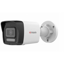 Видеокамера IP 8 Mp уличная HiWatch цилиндрическая, f: 4.0 мм, 3840*2160, ИК: 30 м, LED:30 м, карта до 512 Gb, микрофон (DS-I850M(4MM))