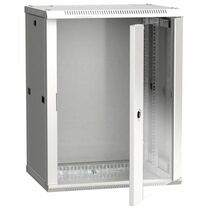 Шкаф настенный телекоммуникационный 19" 12U, Ш600xВ635xГ450, передняя дверь - стекло, серый ITK (LWR3-12U64-GF)