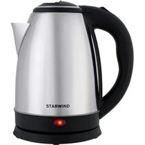 Чайник электрический Starwind SKS1771 серебристый/ черный (1700 Вт, объем - 1.8 л, корпус: металл/ пластик)
