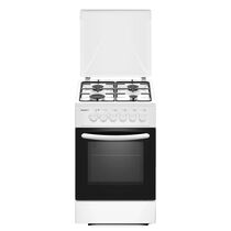 Плита комбинированная Kraft KF-FSK5302EW белый (ГК духовки, конфорок - 4, духовка электро+газ, эмаль)