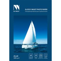 Фотобумага NV Print, А6 (10*15), 180 гр/ м2, 25л, NVP-180Gl4Rs25, глянцевая, односторонняя, для струйной печати