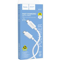 Кабель HOCO X107 Favor 60W (Type-C/ Type-C, 1м, пластик, белый)