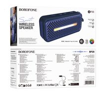 Портативная колонка Borofone BP20 Joy sports 10W, синий, BT, USB, FM приемник, Пластик, (6941991112782)