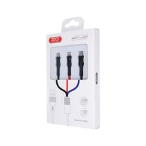 Кабель USB -XO- NB54 (Type-C/ Lightning/ MicroUSB, 1.2м, черно-синий)
