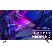 Телевизор 75" HISENSE 75U7KQ Mini LED, Smart TV, 4K Ultra HD, 120 Гц, HDMI х4, USB х2, темно серый