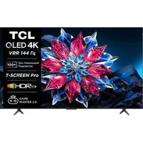Телевизор 85" TCL 85C655PRO QLED, Smart TV, 4K Ultra HD, 60 Гц, HDMI х3, USB х2, чёрный