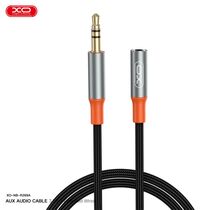 Кабель -XO- 1м, 3.5 Jack(П) - 3.5 Jack(М), Плетеный, Черный, коробка, (6920680855070)