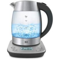 Чайник электрический BQ KT1703G сталь/ черный (2200 Вт, объем - 1.7 л, корпус: стекло/ пластик/ металл)