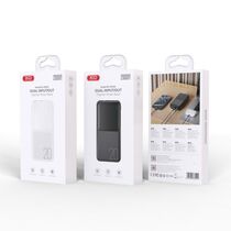 Внешний аккумулятор 20000mAh -XO- PR252, USB x2, Type-C x1, пластик, белый
