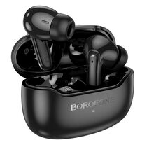 TWS наушники Borofone FQ1 Plus Shine, внутриканальные, шумоподавление, микрофон, черный (6941991113307)