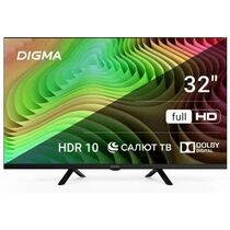 Телевизор 32" Digma DM-LED32SBB36 Smart TV (Салют ТВ), Full HD, 60 Гц, HDMI х2, USB х1, чёрный