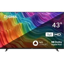 Телевизор 43" Digma DM-LED43SBB33 Smart TV, Full HD, 60 Гц, HDMI х3, USB х2, чёрный