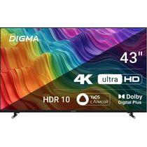 Телевизор 43" Digma DM-LED43UBB33 Smart TV, 4K Ultra HD, 60 Гц, HDMI х3, USB х2, чёрный