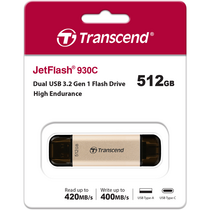 Флеш-накопитель Transcend 512GB JetFlash 930C USB 3.2 OTG Type C High Speed