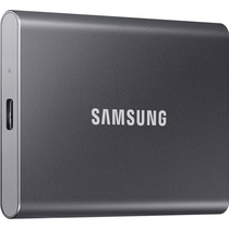 Внешние HDD и SSD Samsung External SSD T7, 2000GB, Type-C, USB 3.2 Gen2, R/ W 1050/ 1000MB/ s, 85x57x8mm, Titan Gray (12 мес.)