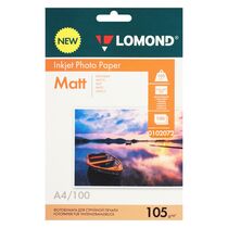 Фотобумага Lomond, A4, 105 гр/ м2, 100л,односторонняя,матовая