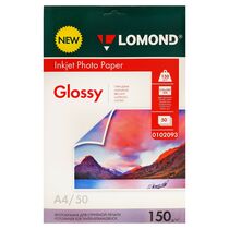 Фотобумага Lomond, A4, 150 гр/ м2, 50л,двухсторонняя глянцевая