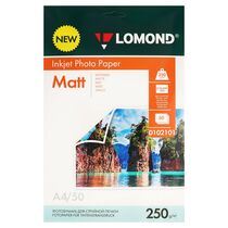 Фотобумага Lomond, A4, 250 гр/ м2, 50л,двухсторонняя   матовая