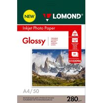 Фотобумага Lomond, A4, 280 гр/ м2, 50л,односторонняя глянцевая