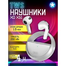TWS наушники -XO- X31 Gyro Zinc, вкладыши, микрофон,алюминиевый корпус белый (6920680849130)