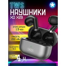 TWS наушники -XO- X29 meteorite zinc, вкладыши, микрофон,алюминиевый корпус серый (6920680848775)
