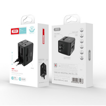 СЗУ -XO- 2.1A 2xUSB (WL01, черный) Универсальная, 3 вида вилок