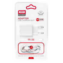 СЗУ -XO- 2.4А 1xUSB (L99, белый) + кабель Type-C